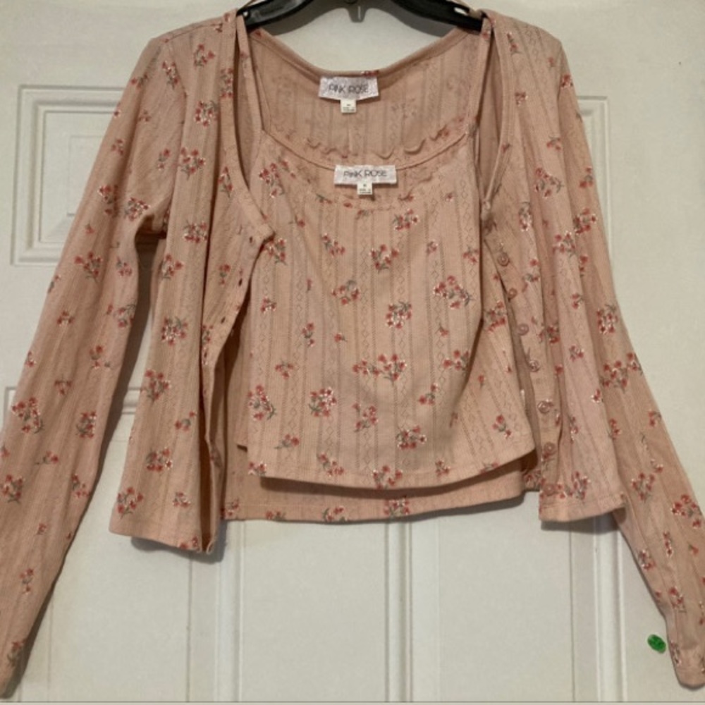 Two-Piece Crop Top & Cardigan